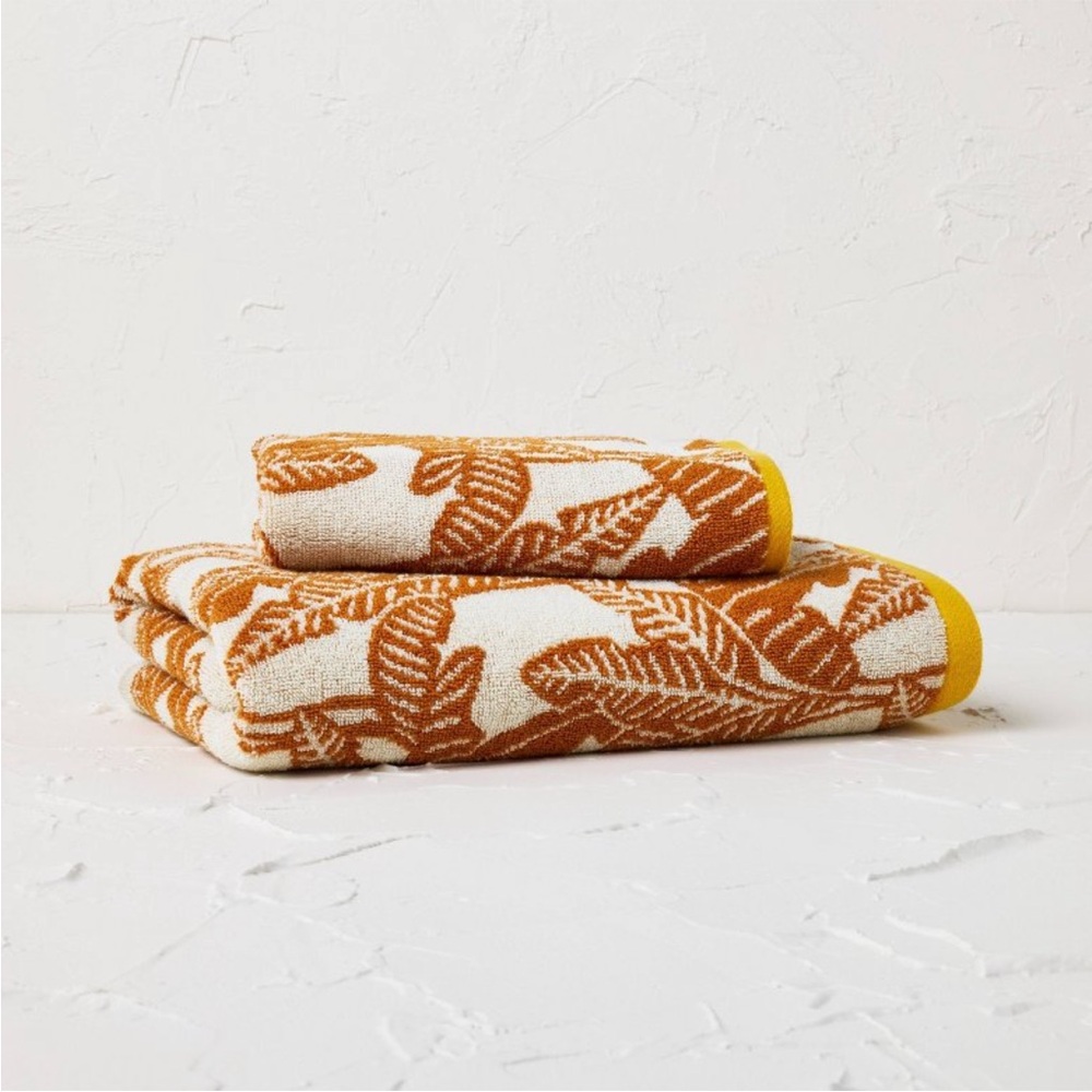 JUNGALOW X OPALHOUSE NWT 2pc paradise bath & hand towel set -rust - Picture 4 of 8